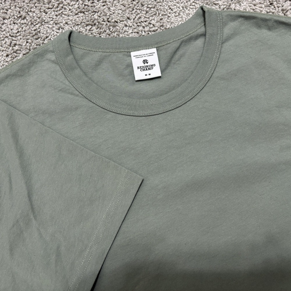 Reigning Champ T-Shirt Short Sleeve 100% Cotton Light Green Canada Mens Medium